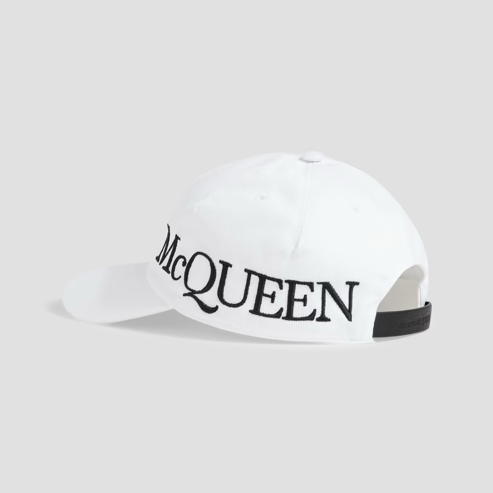 MCQUEEN Embroidered cotton-twill baseball cap